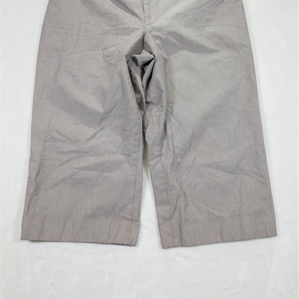 Banana Republic Capri Pants Women 12 Brown Pinstripe Y2K Vintage Preppy Academia - Picture 6 of 12